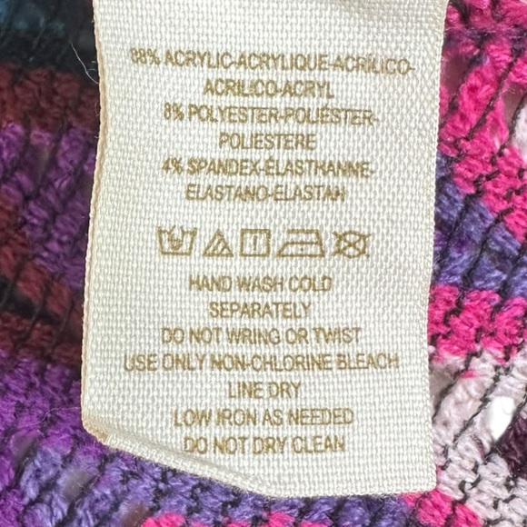 Free People Retro 60s 70s Open Knit Crochet Chevron Micro Mini Skirt Medium - Picture 9 of 10